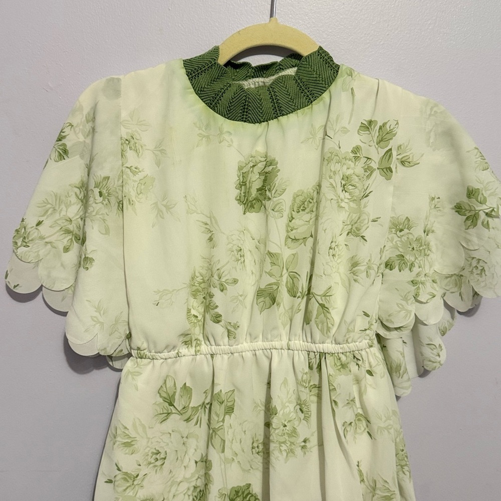 Floral Green chiffon top/blouse